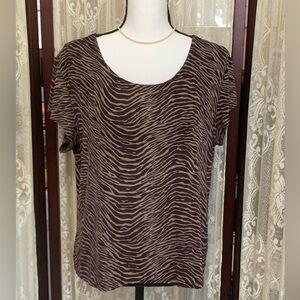 BRIGGS PETITE ANIMAL PRINT TOP - SZ XLP